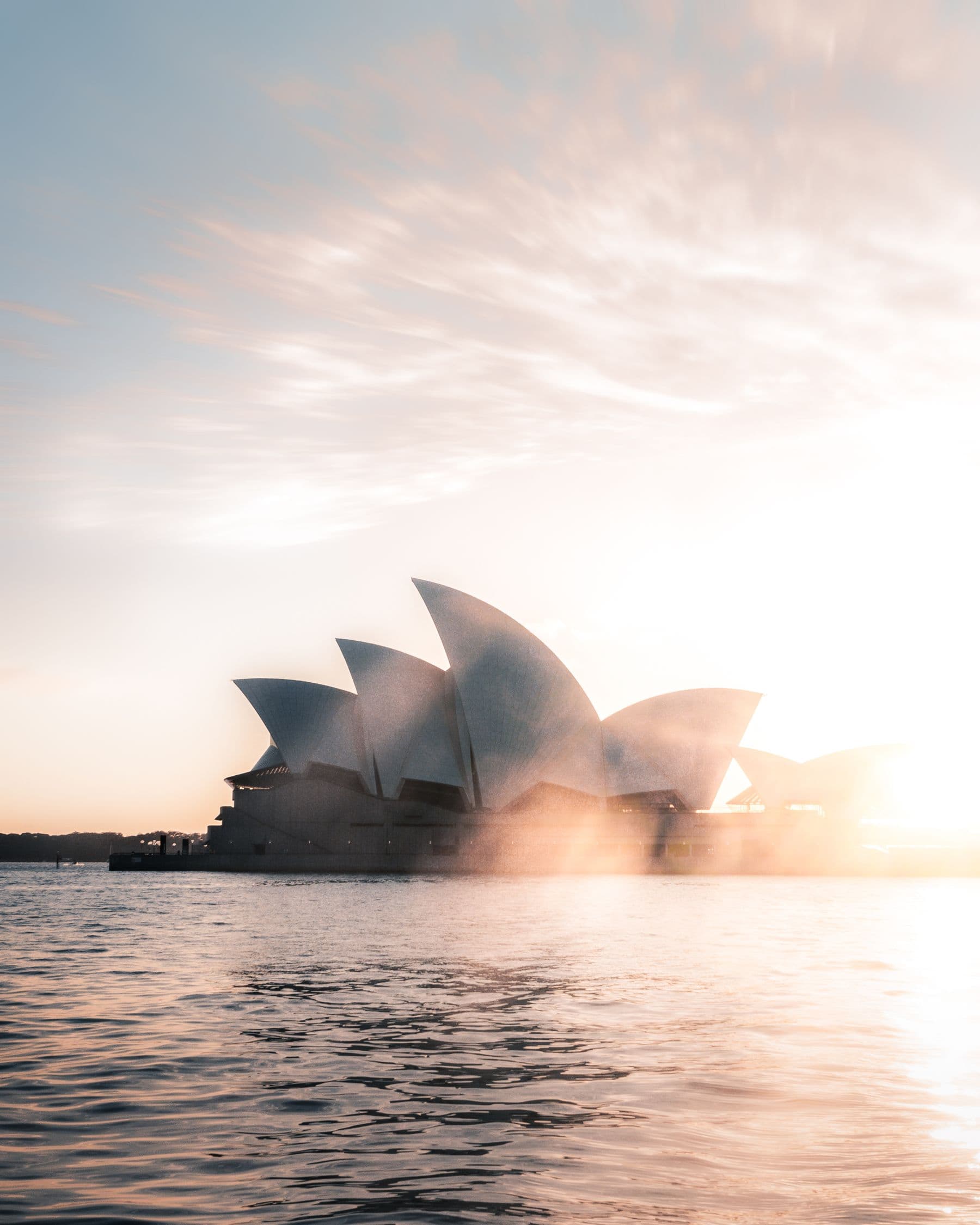 Sydney Opera House on the harbour on a clear day